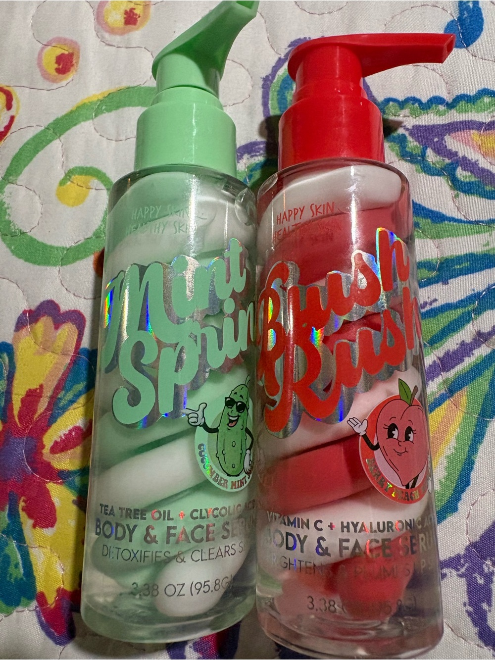 Mint Spritz & Blush Rush Body & Face Serum - Green & Red